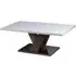 Malaya Coffee Table with Natural Base - White, High Gloss