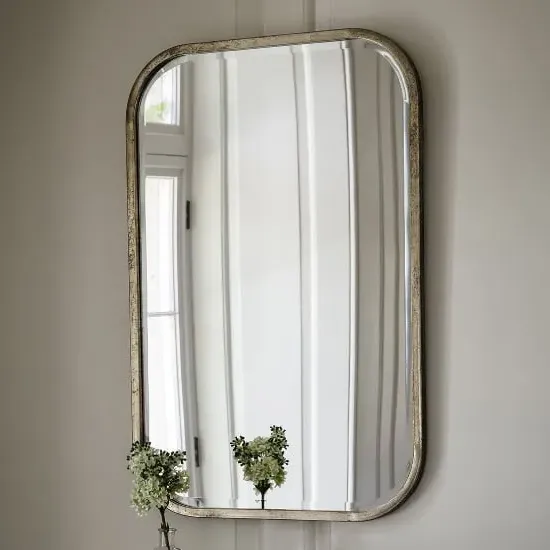 Malcolm Rectangular Wall Mirror - Distressed Champagne image