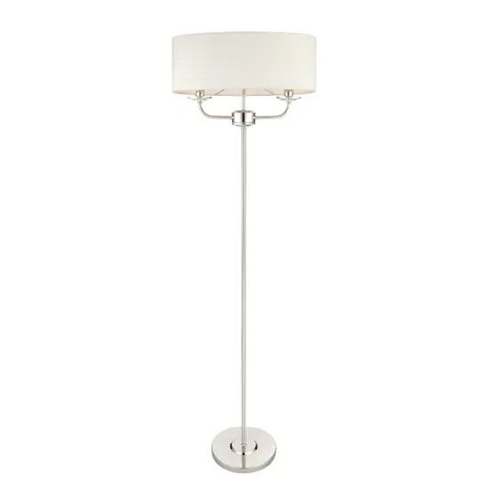 Maldon Glass Floor Lamp - Bright Nickel, Steel product