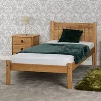 Malia Single Bed Frame - Distressed Waxed Pine