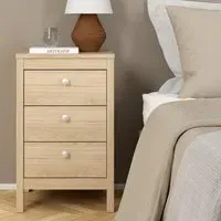 Malibu 3-Drawer Bedside Cabinet - Oak