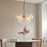 Malibu 3 Light Pendant Ceiling Light - Brushed Aged Brass, Glass