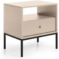 Malibu Bedside Cabinet with 1 Drawer - Beige