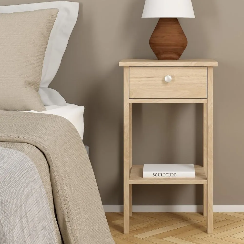 Malibu Bedside Cabinet with 1 Drawer - Oak image