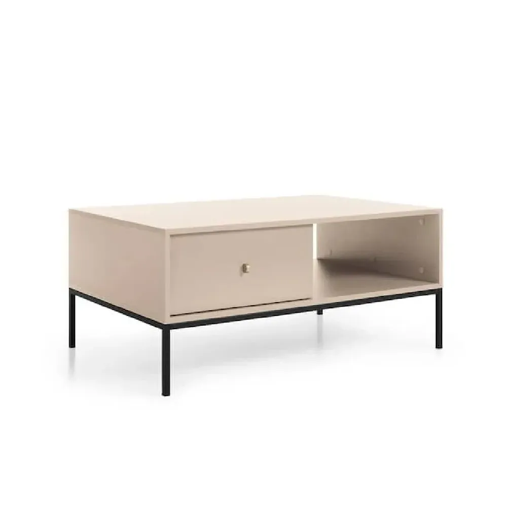Malibu Coffee Table with 1 Drawer - Beige