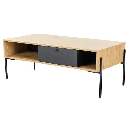 Malibu Coffee Table with Drawer - Natural Oak image