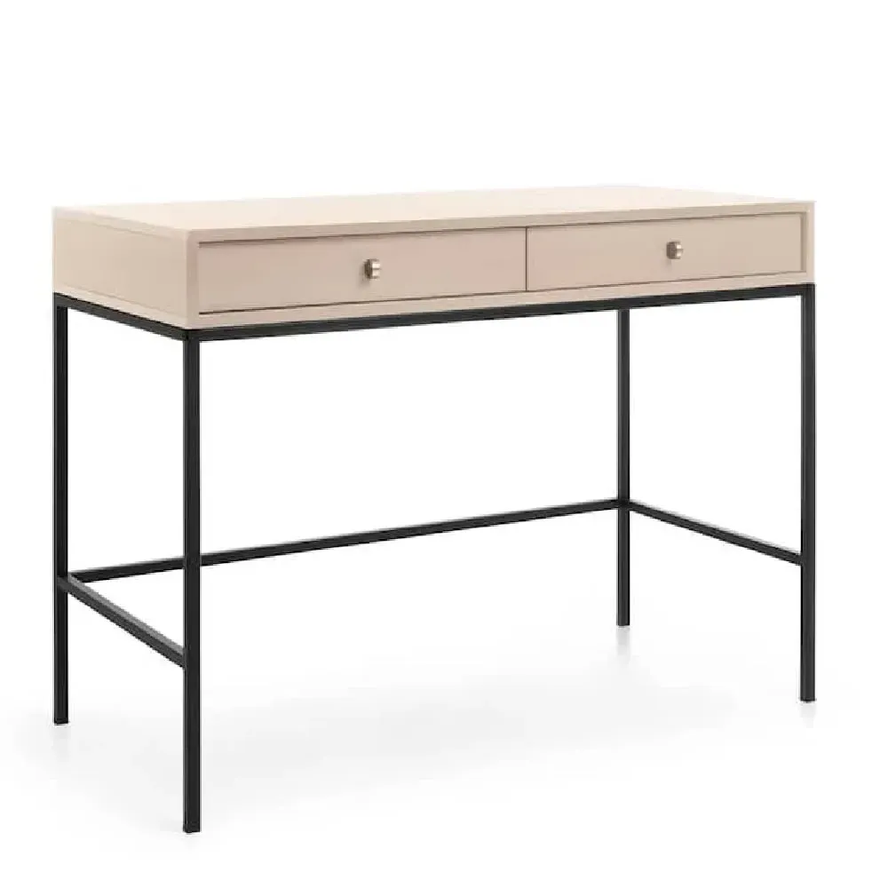 Malibu Laptop Desk with 2 Drawers - Beige