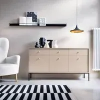 Malibu Sideboard with 3 Doors 3 Drawers - Beige