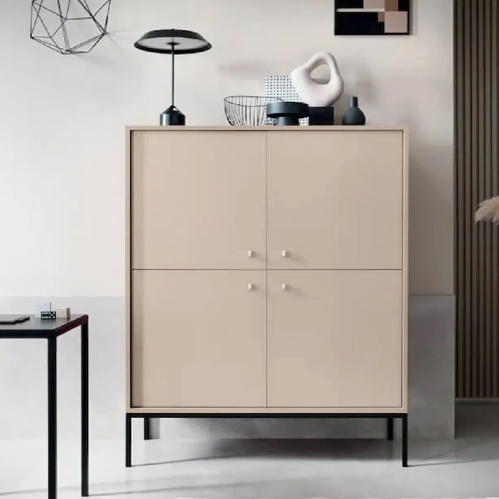 Malibu Storage Cabinet with 4 Doors - Beige