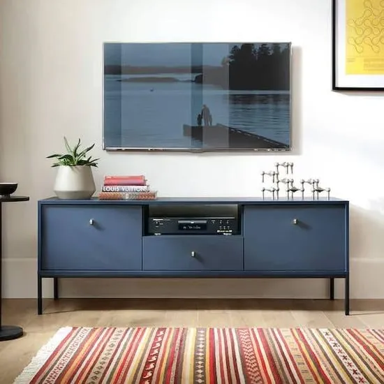 Malibu TV Stand with 2 Doors 1 Drawer - Navy image
