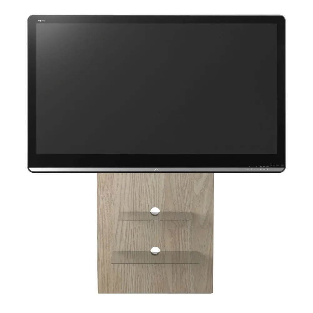 Malibu Wall TV Stand with 2 Glass Shelves - Light Oak image