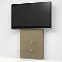 Malibu Wall TV Stand with 2 Glass Shelves - Raw