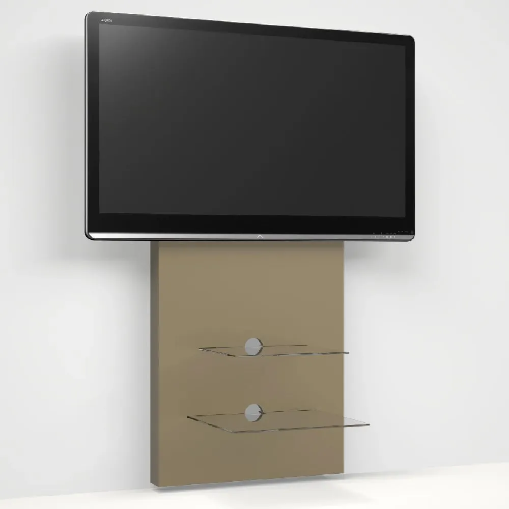 Malibu Wall TV Stand with 2 Glass Shelves - Raw image