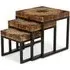 Malign Nest of 3 Tables - Natural, Black Metal