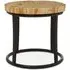 Malign Round Side Table - Natural Teak, Black Metal