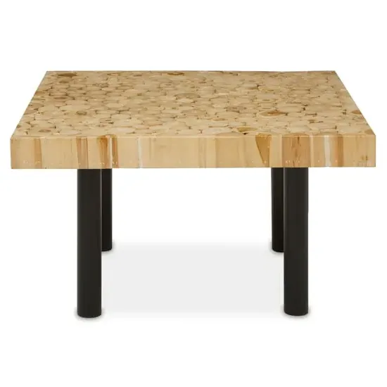 Malign Square Coffee Table with Storage - Natural Teak, Black image