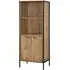 Malila Wooden Bookcase with Black Metal Frame - Oak