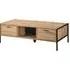 Malila Wooden Coffee Table with Black Metal Frame - Oak