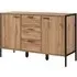 Malila Wooden Sideboard with Black Metal Frame - Oak