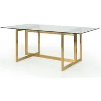Malina Rectangular Glass Dining Table - Gold