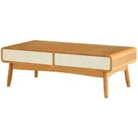 Maloga Coffee Table with 4 Drawers - White, Oak