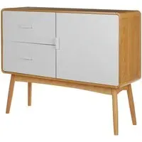 Maloga Sideboard with 1 Door 2 Drawers - White, Oak
