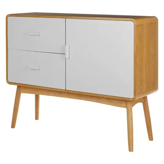 Maloga Sideboard with 1 Door 2 Drawers - White, Oak