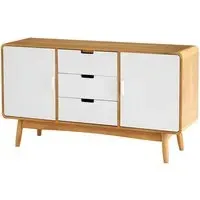 Maloga Sideboard with 2 Doors 3 Drawers - White, Oak