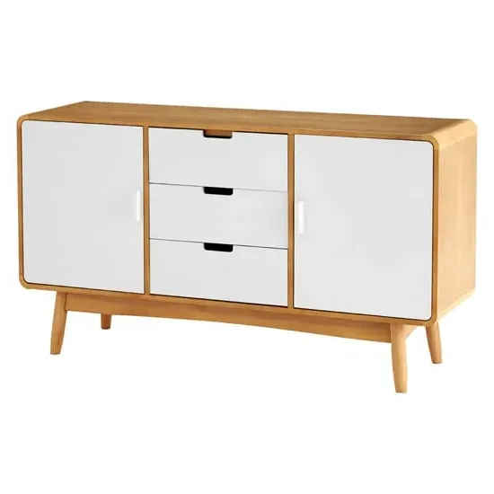 Maloga Sideboard with 2 Doors 3 Drawers - White, Oak