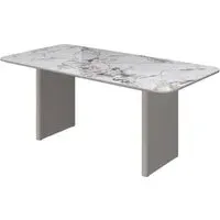 Malone Dining Table - Grey, Ceramic