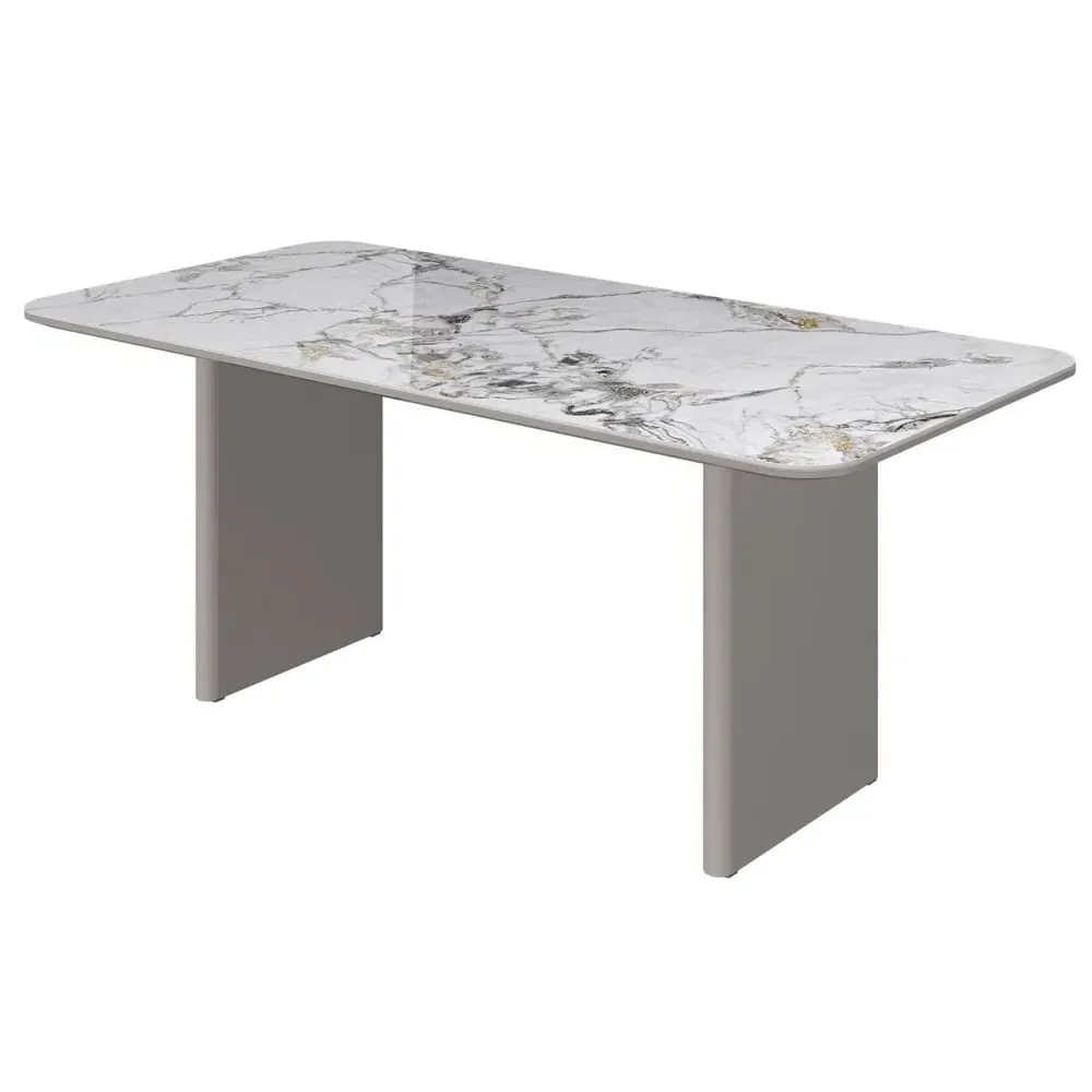Malone Dining Table - Grey, Ceramic