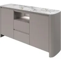 Malone Sideboard with LED Lights - Grey, Ceramic