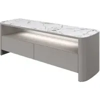 Malone TV Stand with LED Lights - Grey, Ceramic