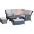 Malti Glass Top Garden Lift Up Dining Set with 2 Ottomans - Grey