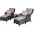 Malti Rattan Garden Lounge Set with Side Table - Grey