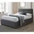 Malva Ottoman Double Bed with Storage - Dark Grey, Fabric
