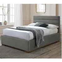 Malva Ottoman King Size Bed with Storage - Light Grey, Fabric