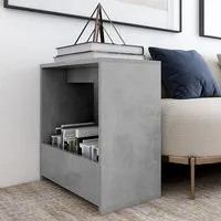 Malva Side Table with Storage - Concrete Effect, Chipboard