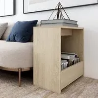 Malva Side Table with Storage - Sonoma Oak, Chipboard