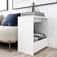 Malva Side Table with Storage - White, Chipboard