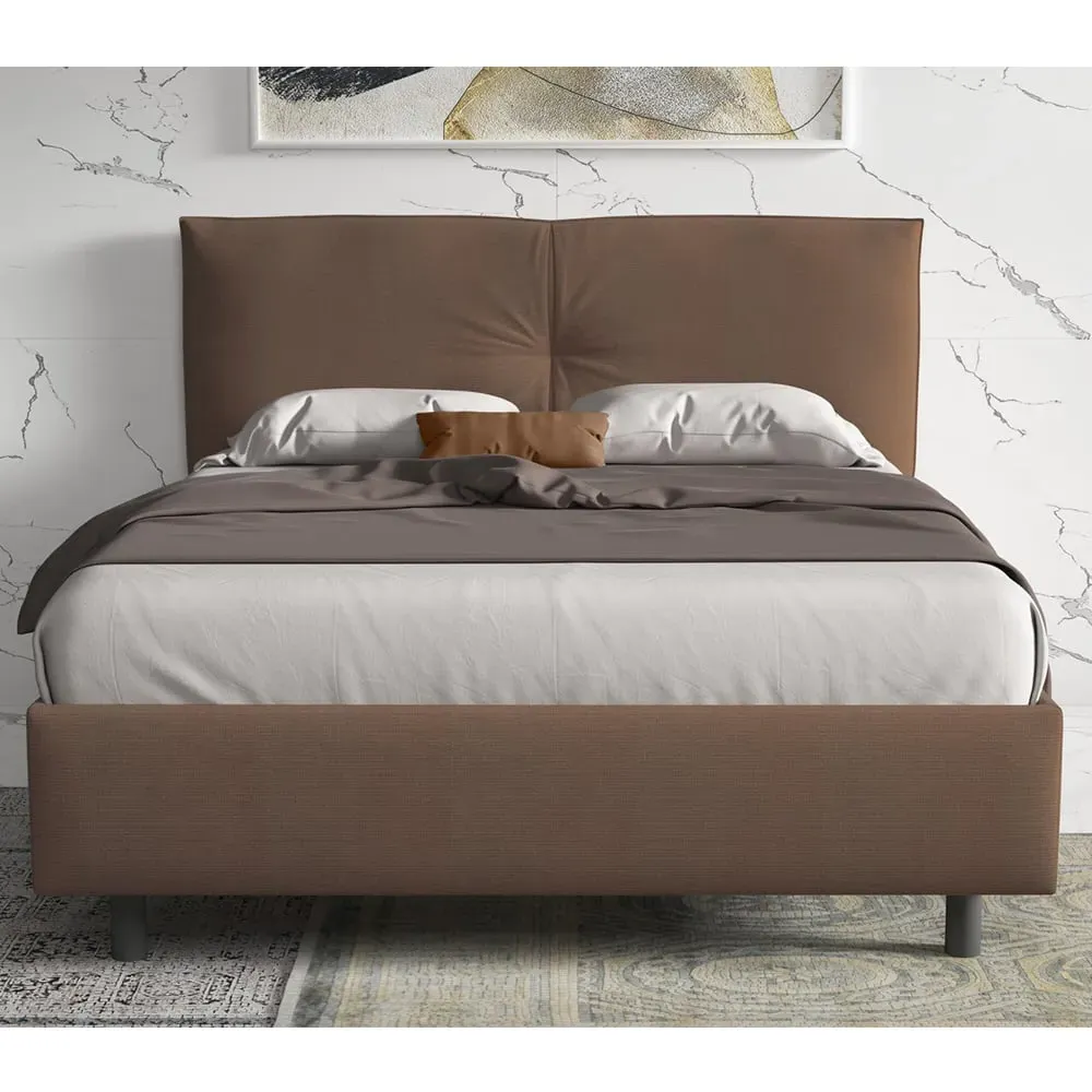 Malvern King Size Bed Frame - Brown, Fabric