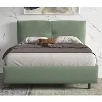 Malvern King Size Bed Frame - Sage Green, Fabric