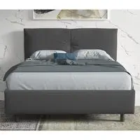 Malvern King Size Bed Frame - Steel Grey, Fabric