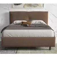 Malvern Small Double Bed Frame - Brown, Fabric