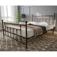 Manalo King Size Bed Frame - Bronze, Metal