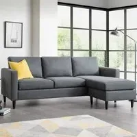 Manati 3-Seater Sofa with Ottoman - Grey, Linen