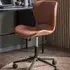 Mandal Swivel Office Chair - Brown, Faux Leather