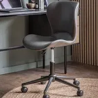 Mandal Swivel Office Chair - Charcoal, Faux Leather