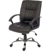 Mandan Office Chair with Swivel Base - Black, Leather