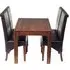 Mango 4-Seater Dining Set with Leather Chairs - Black